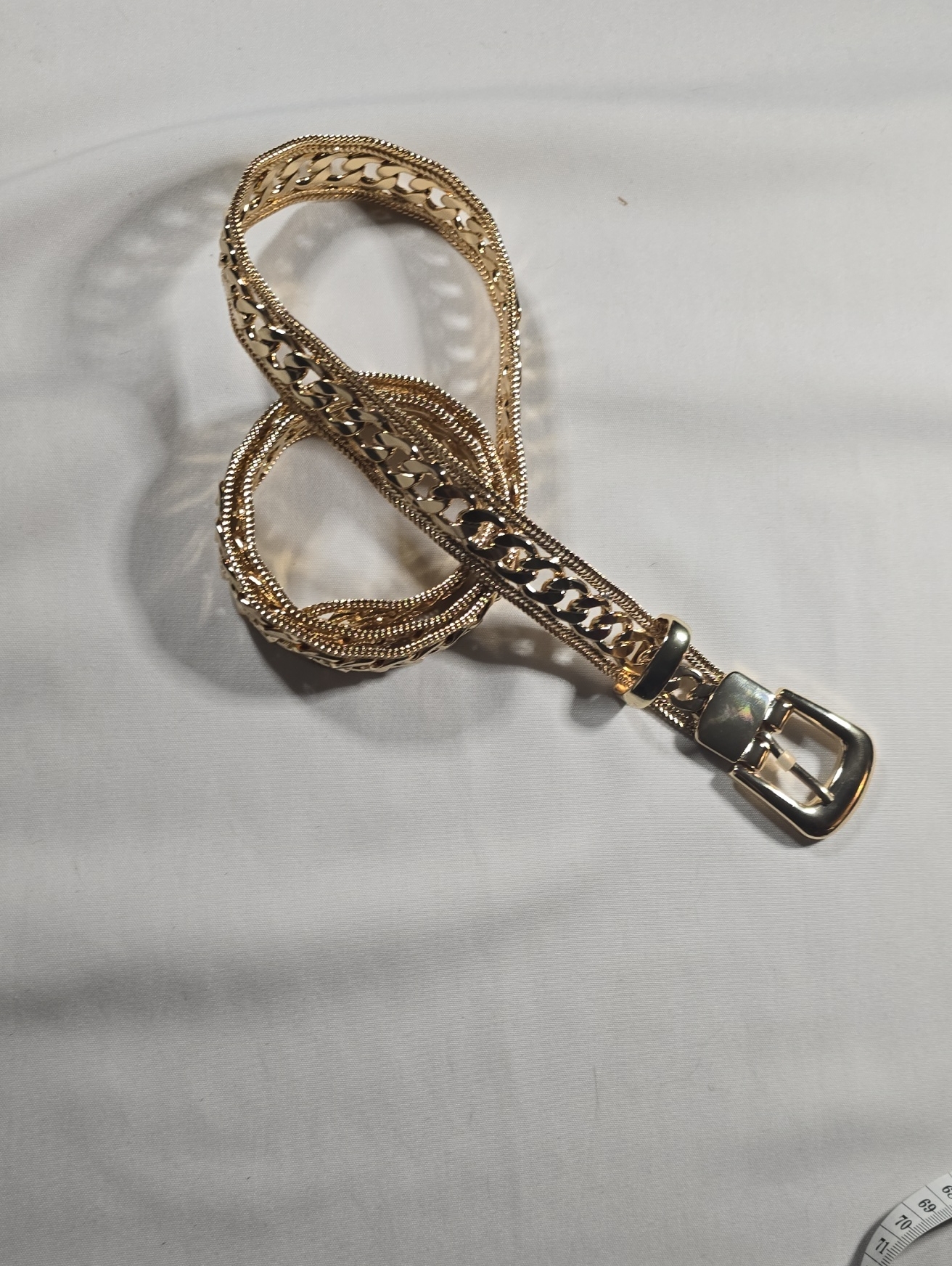Zara Gold Metallic-Strand Chain Belt